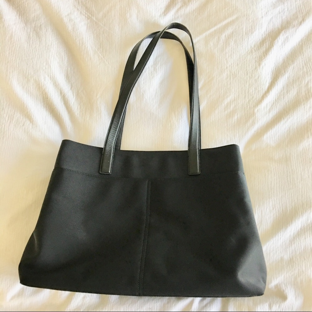 Coach twill bag with leather trimming